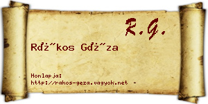 Rákos Géza névjegykártya
