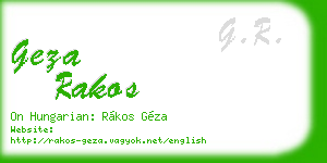 geza rakos business card